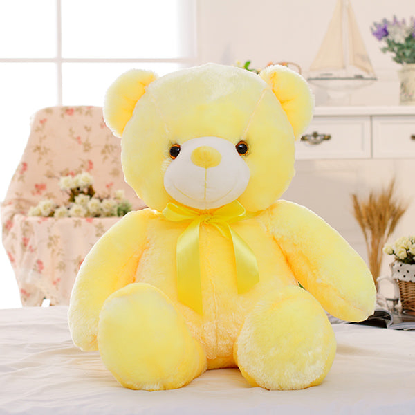 Luminous LED Teddy Bear – Glowing Soft Plush Night Light