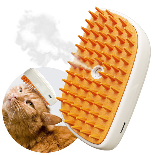 4 In 1 Cat Steam Brush | Hair Removal, Mist Indoor Steamy Grooming Brush
