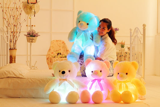 Luminous LED Teddy Bear – Glowing Soft Plush Night Light