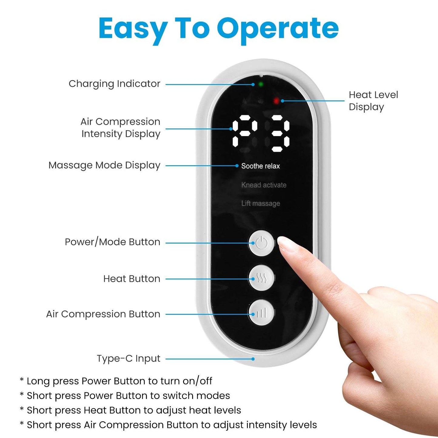 Cordless Air Compression Leg Massager