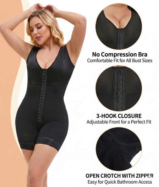 Full Body Tummy Control Zipper Shapewear