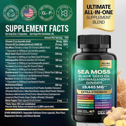 15-in-1 Sea Moss & 8-in-1 Shilajit Ashwagandha Bundle | Buy 1 Get 1 Free