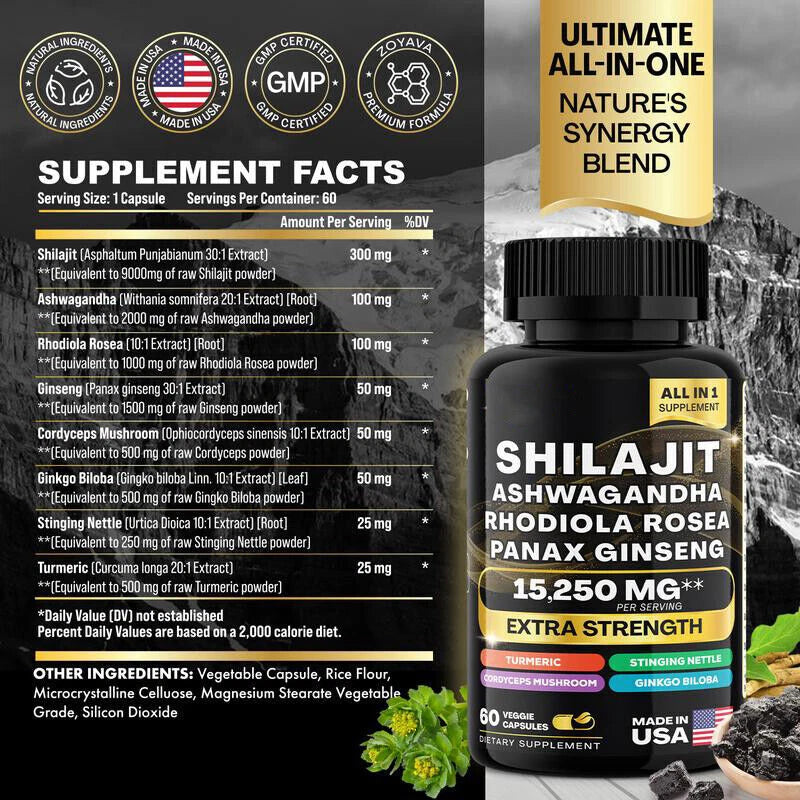 15-in-1 Sea Moss & 8-in-1 Shilajit Ashwagandha Bundle | Buy 1 Get 1 Free