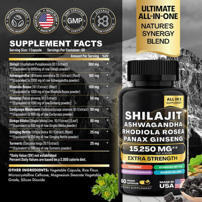 15-in-1 Sea Moss & 8-in-1 Shilajit Ashwagandha Bundle | Buy 1 Get 1 Free