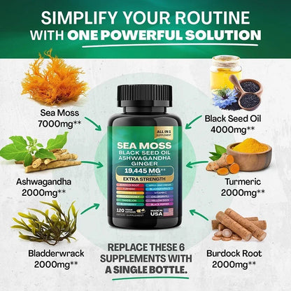 15-in-1 Sea Moss & 8-in-1 Shilajit Ashwagandha Bundle | Buy 1 Get 1 Free